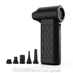 110000RPM Electric Air Duster, Cordless Handheld Dust Blower with Multiple Nozzles, USB Rechargeable Portable Cleaner for Computer Keyboard Car Home, High Speed Blower, Wireless Handheld Blower