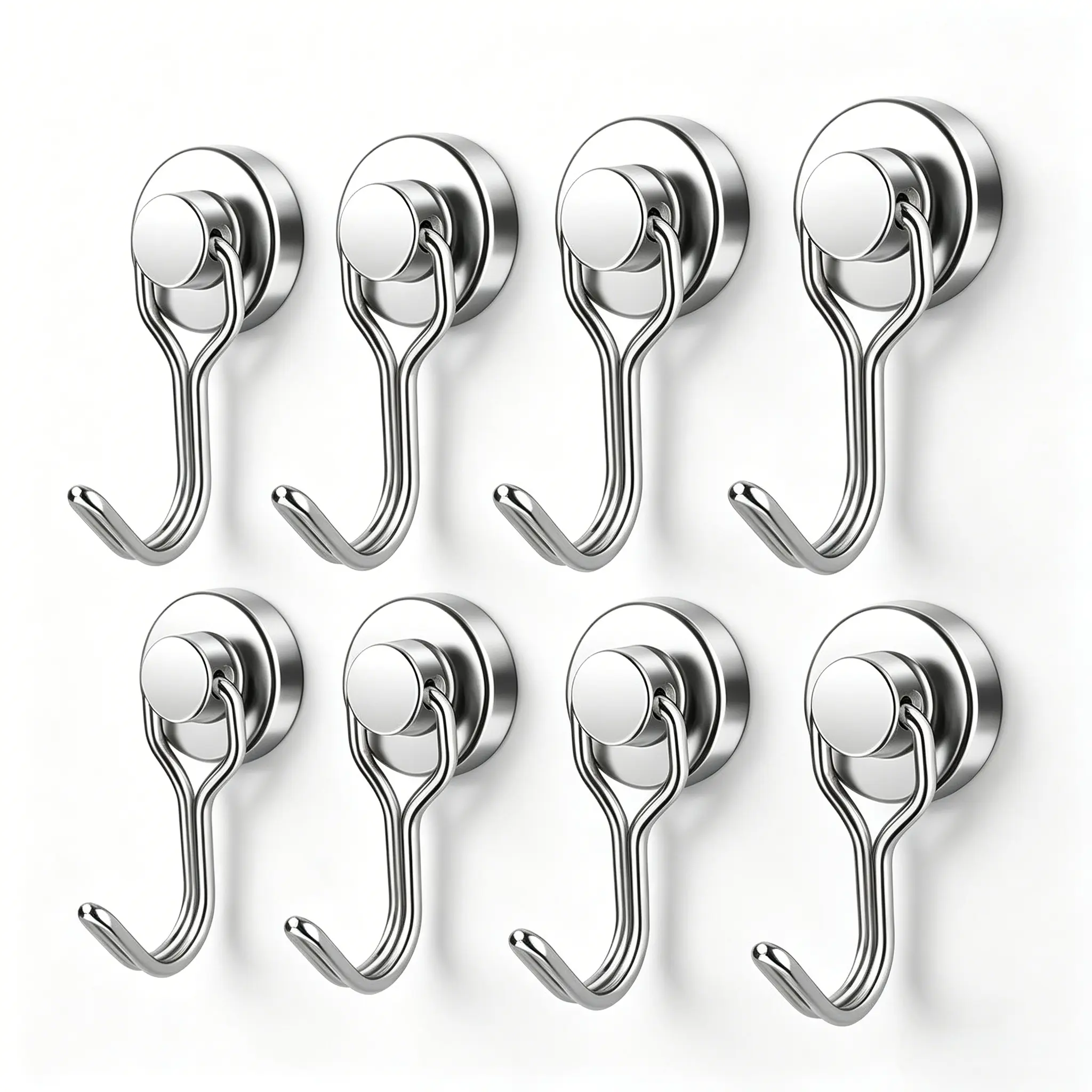 8/16 Pack 30LB Magnetic Swivel Hooks – Strong Neodymium Hooks for Fridge, Kitchen, Cruise Cabin & More, 2026 Essentials