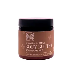 Cre'A's Love Butter LLC Vegan Almond + Vanilla Body Butter Almond Breeze  Natural Ingredients Organic Oils Hydration
