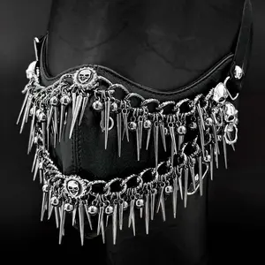 Steampunk Mask Cosplay Tassels Masquerade Men/ Women PU Leather Mask Halloween