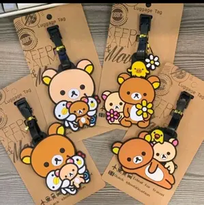 Rilak and Korilak Bears Luggage Hang Tags | Cartoon Anime Derivative Peripherals Bags Fashion Pendant Decorations Traveling Accessories Gifts