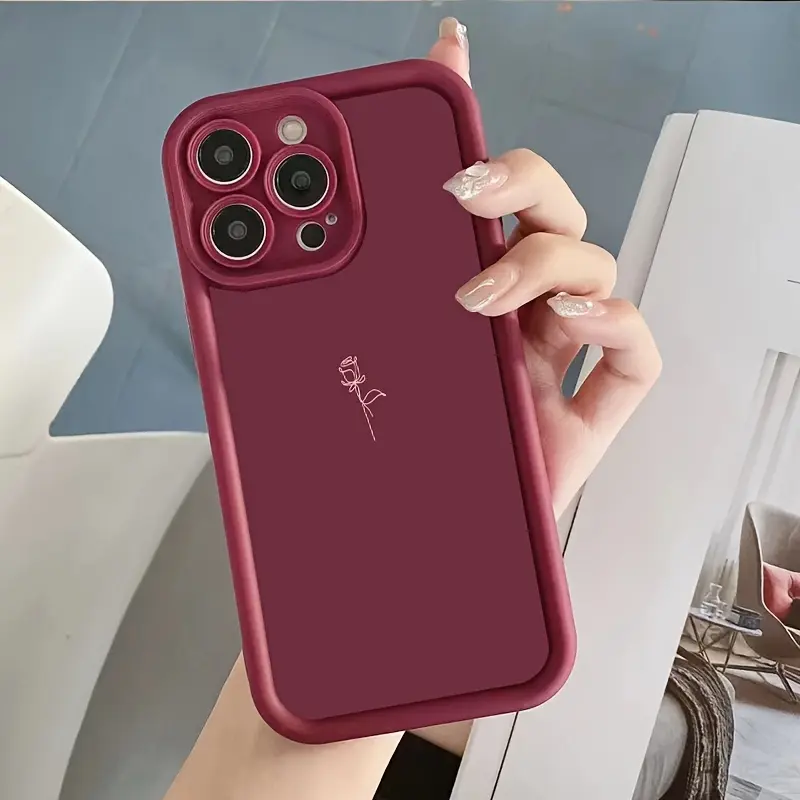 TPU soft case with suggested minimalist lines, rose red wine color phone case, suitable for all models iPhone 17 Pro Max/16 Pro Max/16 Plus/16 Pro/16/15 Pro Max/15 Plus/15 Pro/15/14 Pro Max/14 Plus/14 Pro/14/13 Pro Max/13 Pro/13/12/11 Pro Max ﻿ ﻿