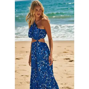 Caspian Floral Cutout One Shoulder Maxi Dress