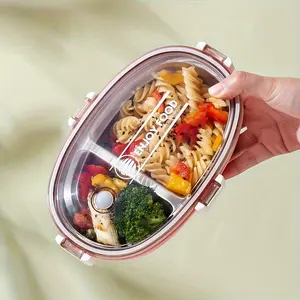 Children's Student Lunch Box，Stainless Steel Lunch Box with Water-Injection Feature - Leakproof, Dual Compartments, Includes Utensils, Reusable Food Container - Perfect for School & Office Workers Tableware