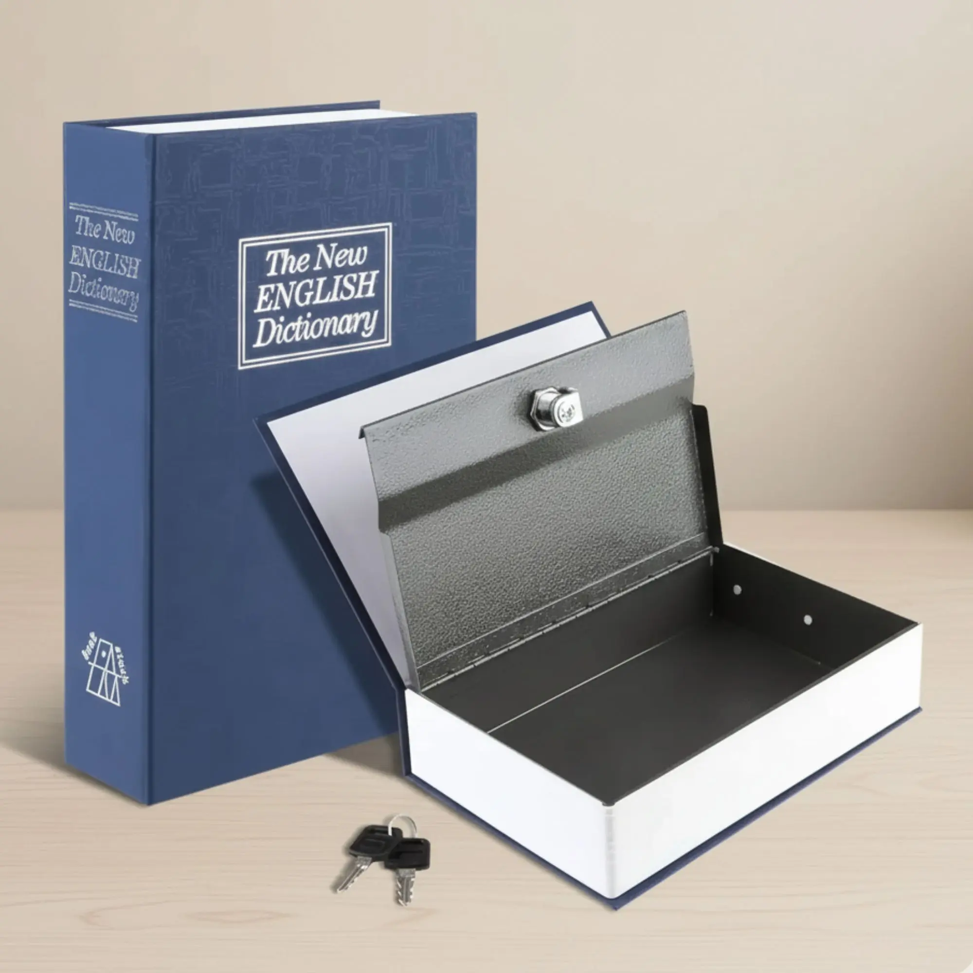 Disguised Book Hidden Safebox - Disguised as 'The New English Dictionary', Large Durable Metal Security Device with 2 Keys, Easy-to-Use Spacious Compartment, Ideal for Home Office Security, Security Device With Key Safes