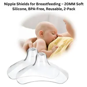 Nipple Shields for Breastfeeding 20MM – Soft Silicone Nipple Shell Guards, BPA-Free, Reusable, 2 Count – Supports Latch Difficulties & Flat/Inverted Nipples | Easter & Birthday Gifts