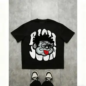 Manfinity Zone917 Distressed Graphic Print Oversized Drop Shoulder T-Shirt For Men In Black,summervibes