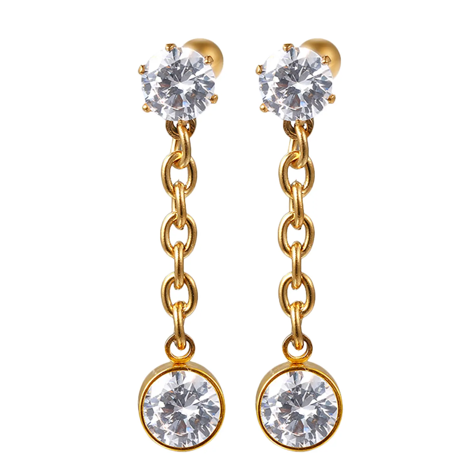 OIDEA Long Tassel Chain Earrings with Zircon and Rhinestone Accents, Stainless Steel Dangle Jewelry for Everyday Outfits and Gift Giving