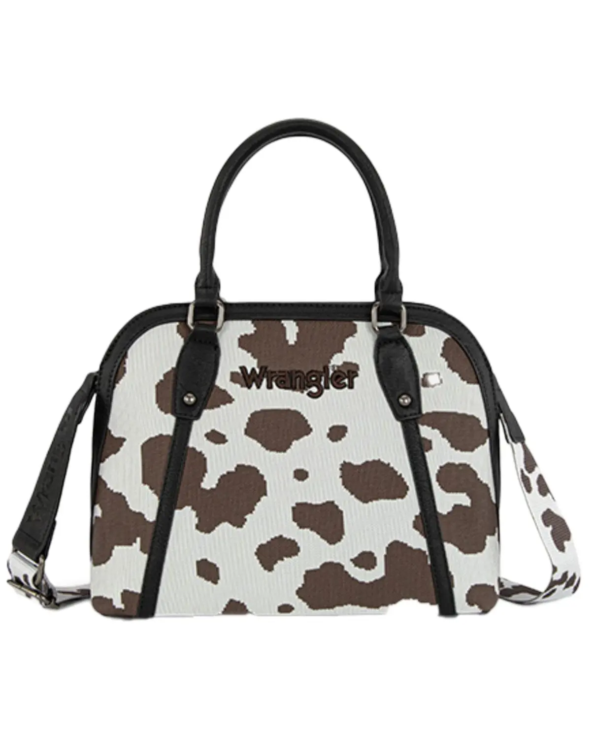 Wrangler Women's Women'S Cow Print Satchel Crossbody Bag - Wg301-818Bk