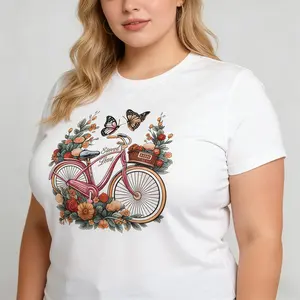 T-shirt For Men Women Korean Style Oversized Graphic  Simple Printed Round Neck  Cotton Fabric Top Womenswear Breathable Day Soft Thick Tshirt Summer  Streetwear Crewneck Casual Black Shortsleeve Tropical