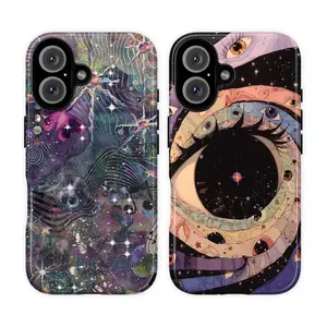 Galaxy and Universe Eye Phone Case | Abstract universe and starry sky art design phone case, suitable for iPhone 17/16/15/14/13/12/11 Pro Max/Plus and Samsung Galaxy S23FE/22/23/24/25.