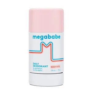Megababe Daily Deodorant - Rosy Pits | 72 hour Odor Protection | Aluminum-Free, Clear & Clean | 2.6 oz
