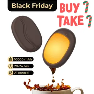[Frsara] 2026 Ai Hand Warmers Coffee Beans Pocket Size 10000mAh Portable Reusable Rechargeable, Electric Hand Warmer, 3S Fast Warming up for Heat Therapy, Prevent Chilblain, Outdoor Activity Hiking, Gloves Fillers