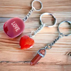 Red Jasper Natural Gemstone Keychain