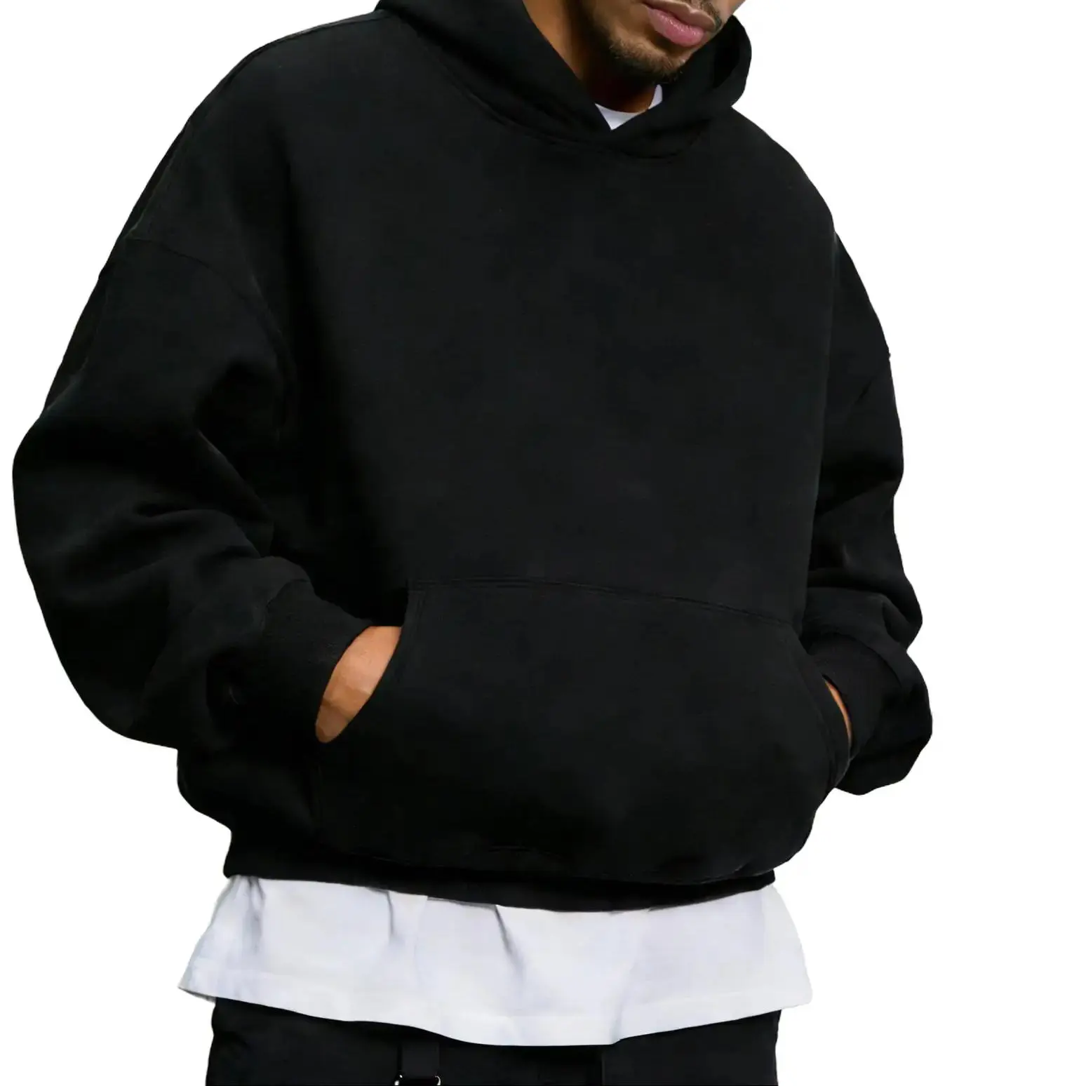 Men's Preppy Cross Print Fleece Hoodie, a Youthful Casual Baggy Pullover with Drawstring Hood and Patch Pocket, Trendy Tops For School, French Terry, Cute, Outdoor