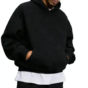 Men's Basic Cross Print Hoodie, Baggy Long Sleeve Fleece Pullover Sweatshirt with Pockets for School