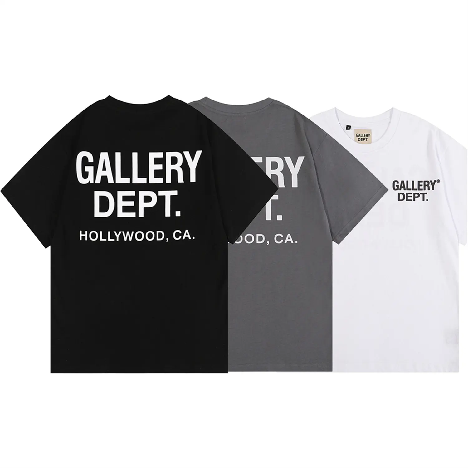 GALLERY DEPT Men's Streetwear T-Shirt, Classic Letter Slogan Skull Hand Bone Finger Print Crew Neck Top, Unisex Graphic T Shirts for Casual Wear, Graphic Shirts
