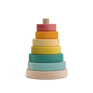 Suki Stacking Tower - Eco-Friendly Wooden Toy for Toddlers, Vibrant Primary Colors, Enhances Coordination & Creativity, Safe & Sustainable Play, Ideal Gift for Birthdays & Holidays