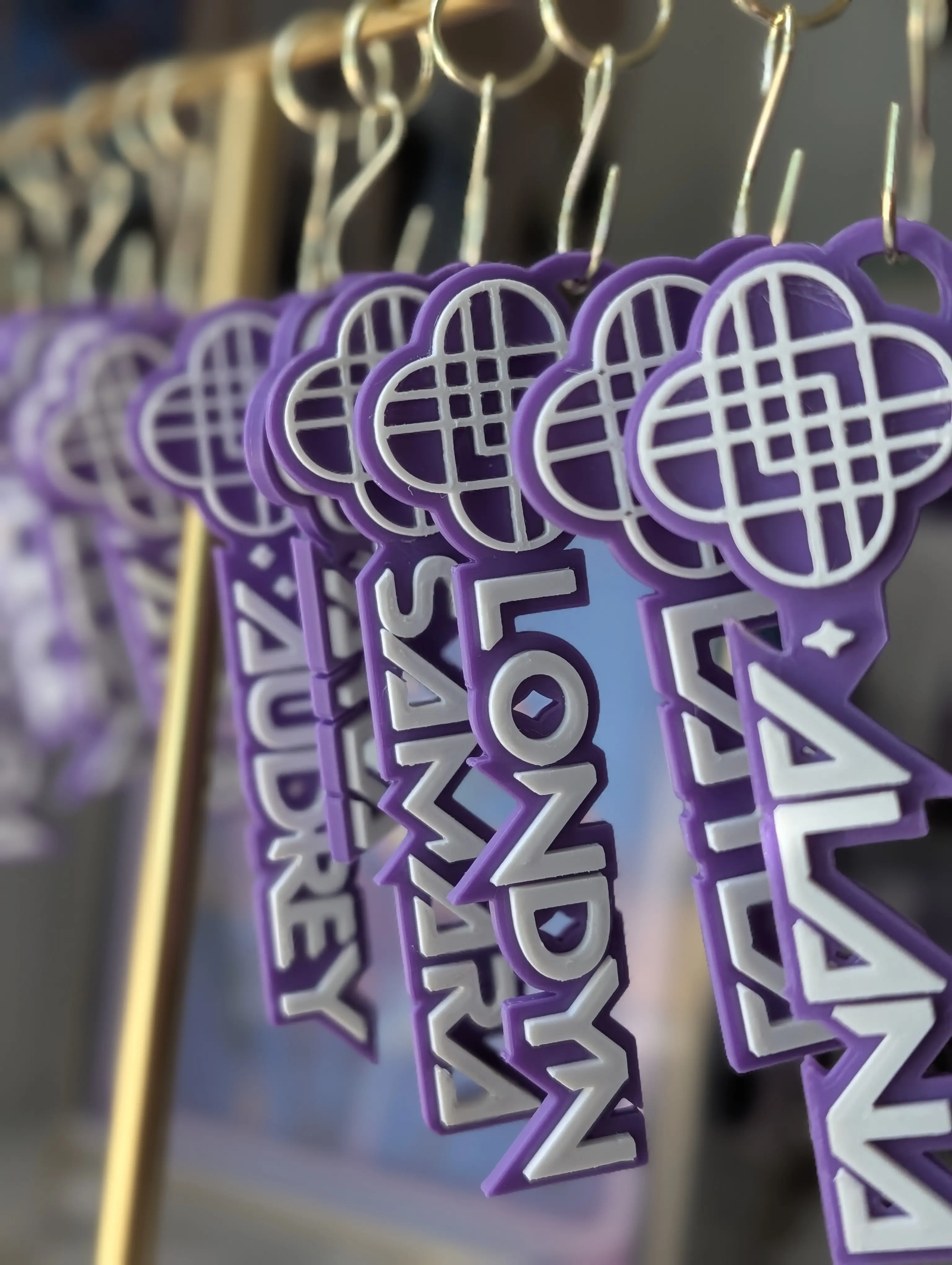 Custom Name Keychain | K-Pop Demon Hunter Inspired Bag Charm, 3D Printed Tag, keychain for backpack