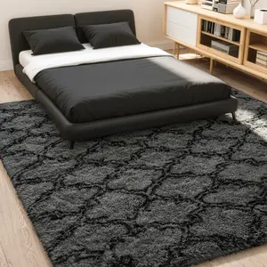 Fluffy Luxury Shag Area Rug - Plush, Non-Slip, Machine Washable, Anti-Fade, Soft-Touch, Shaggy Floor Carpet for Living Room, Bedroom, Home Decor, Room Decor, Christmas decorations, Accent Rug, FloorCovering, and More!