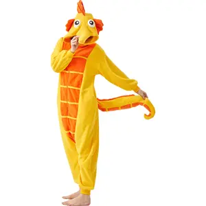 Seahorse Onesie Costume – Funny Ocean Animal Halloween Cosplay One-Piece Pajamas tank tops summer clothes summervibes crewneck pullover Women's Plush hoodies zip