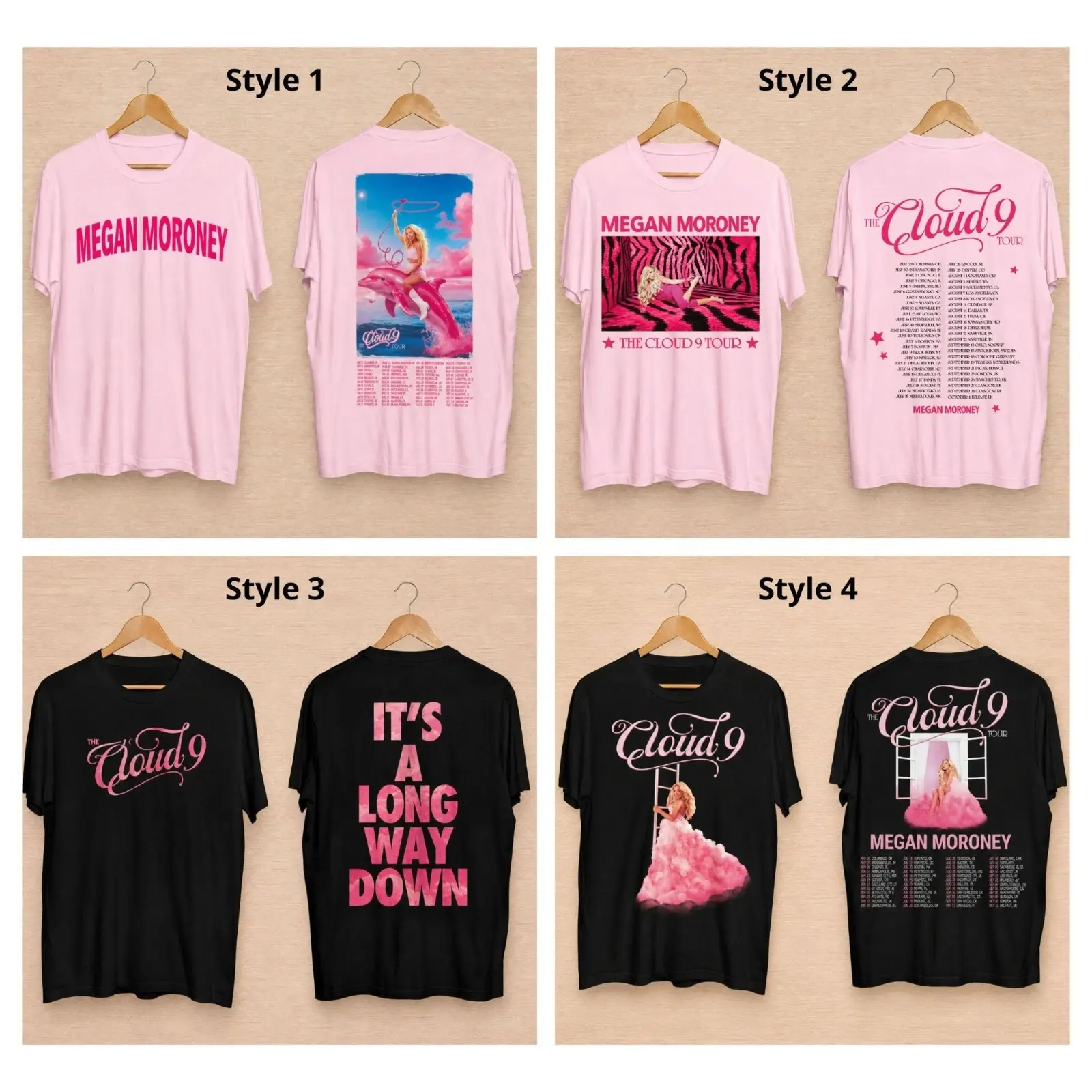 Unisex Fashion Megan Moroney The Cloud 9 Tour Concert T-Shirt S-5XL For Fans T-Shirt