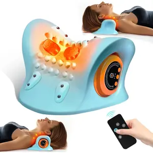 Neck Massager 2025, Neck and Shoulder Relaxer with Heat, 3 Modes, Portable Pillows for Pain Relief and Muscle Relax, 26 °   Angle Cervical Traction Device for Back, Shoulder