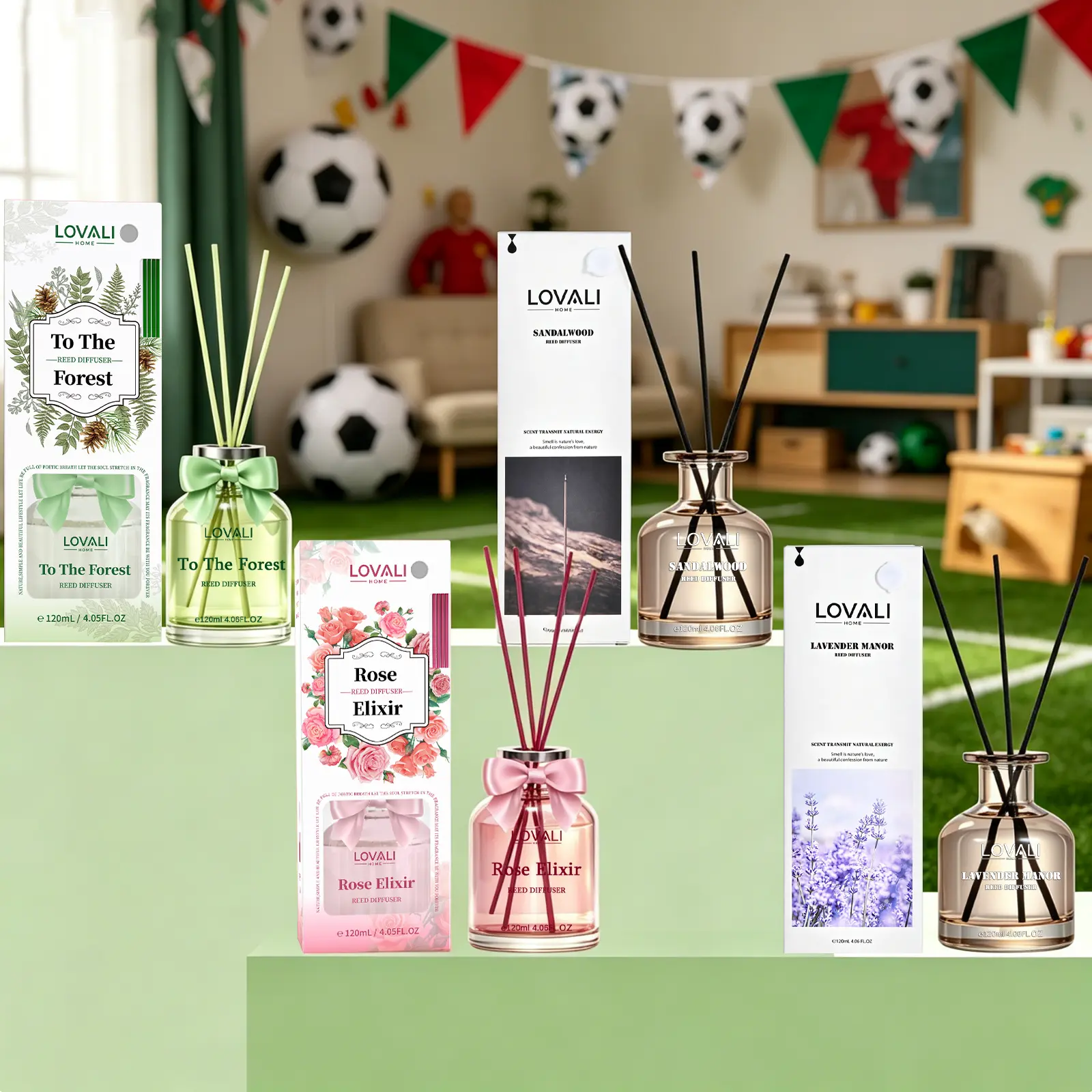 2PACK/4PACK Scented Reed Diffuser Bottle,  Home Fragrance Decor Accessory with 4 Aroma Options (Rose, Pine, Lavender, White Tea), Long-Lasting Air Freshener, Ideal for Bedroom, Sophisticated Home Gift