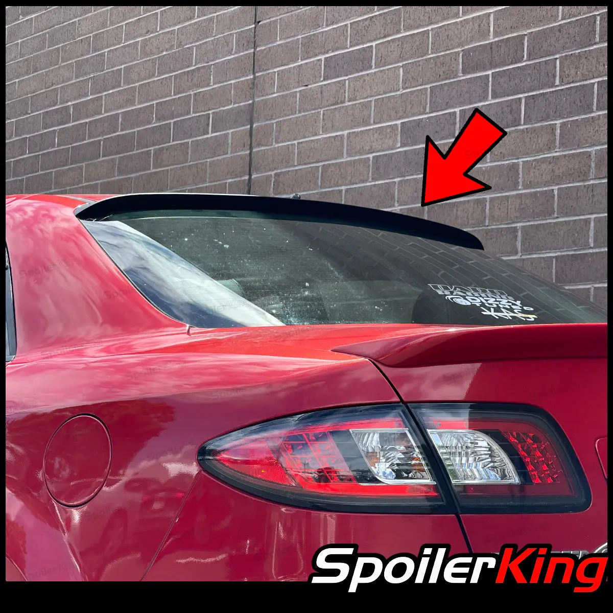 Spoiler King Polyurethane Car Rear Spoiler - Flush Mount, Curved Shape Auto Accessories for Car, Mazda 6 4dr Sedan 2003-2008 Rear Window Roof Component (284R)