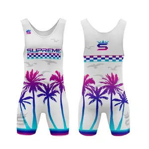 Breeze Wrestling Singlet, Featuring a palm tree design for a touch of the tropics