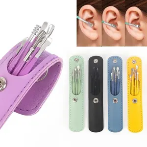 1 set Ear Cleaning Tool Set, Spiral Spring Ear Spoon for Home Use, Portable Ear Care Kit, Made in China, No Battery Included