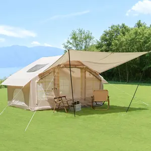 OPUL 6.3m ² Inflatable Camping Tent with canopy , 4 Season Waterproof Windproof, Clear Skylight & 420D Oxford Waterproof, Air Tent with Mesh Windows/Doors for Camping Hiking Outdoor Travel, Easy Setup Inflatable Camping Tent