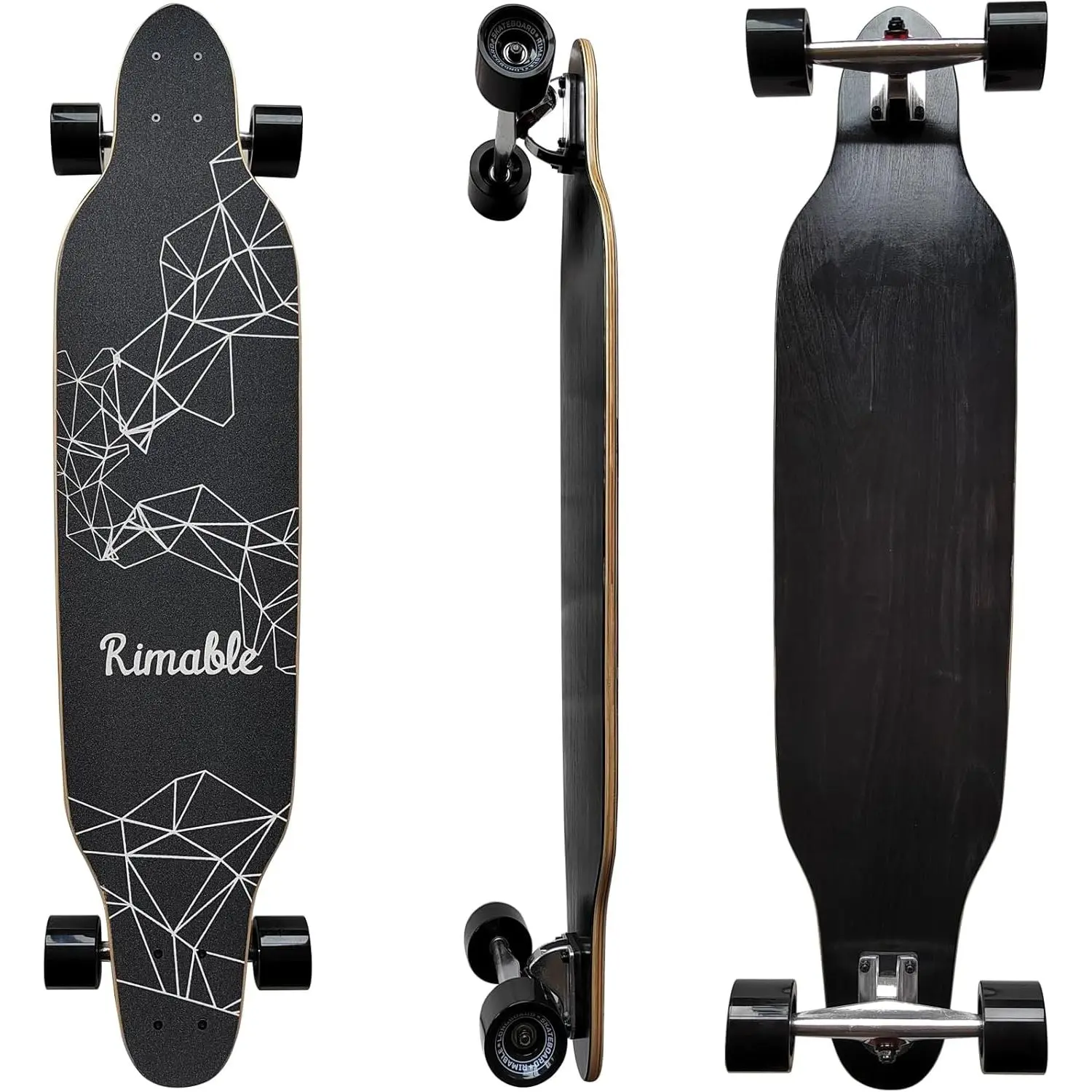 41-Inch Freestyle Topmount Longboard Skateboard - Beginner Cruiser with 9-Ply Maple Wood Deck, Concave Design, Aluminum Truck, 78A PU Wheels for Teens and Adults, Outdoor Street Sport Wood Deck Longboards Foot Grip Griptape skateboard spinning wheel