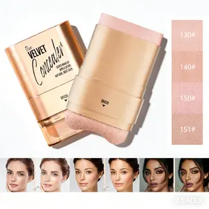 -Color Dual-Ended Eraser Foundation Stick, Hol a Style Korean Multi-Use Concealer and Highlighter for Acne Marks and Nose Contour, Flawless Finish with Cosmetic Moisturizer Hydrate Moisture, Versatile Tool for Daily Use and Perfect Gift