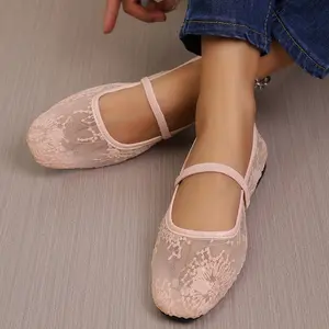 Elegant Solid-Color Slip-On Dance Training Shoes for Women Daily Low-Heel Flats for Girl