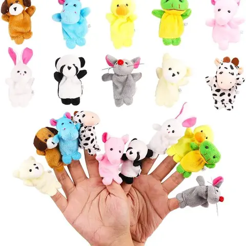 10Pcs BPA-Free Velvet Cloth Animal Finger Puppets Set (1.7x2.8 inches) - Cute Stuffies, Soft Plush, Durable, Gifts for 3-4 Years Kids, Carnival Prizes, Shows, Boosts Logical Thinking Play