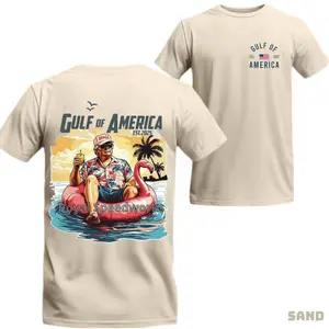 [Sale Up To 55%] Trump Gulf of America EST.2025 T-Shirt, Patriotic Beach Float Graphic Tee, Funny Summer 4th of July Shirt for Men & Women