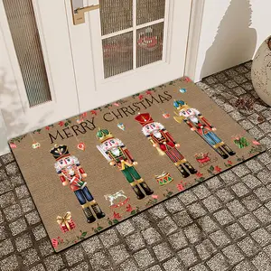 1Pc The Nutcracker At Christmas Silica Mud Anti-Slip Water-Absorbing Door Mat For Indoor And Outdoor Use Kitchen  Dining Room Bathroom Bedroom And Holiday Home Decor Water Absorbent Rug