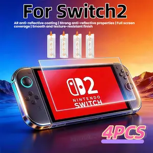 Switch2 Screen Protector Set, 7.9-Inch HD Tempered Glass Film, Easy Install Kit, Scratch-Resistant Design, Dust-Free Application