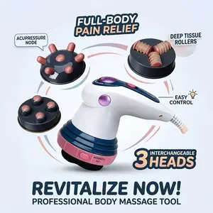 Multi Speed Adjustable Electric Powered Handheld Device Equipped with Three Removable Functional Heads, Compact Easy Carry Feature for Indoor Outdoor Daily General Use and Auxiliary Activity Needs