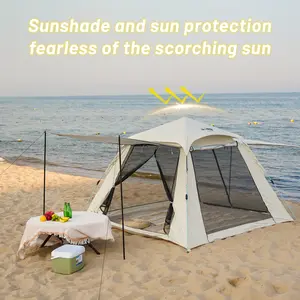 A pop-up tent suitable for 2-4 people, featuring quick setup and windproof design, suitable for all seasons, ideal for outdoor activities such as hiking, mountain climbing, fishing, etc