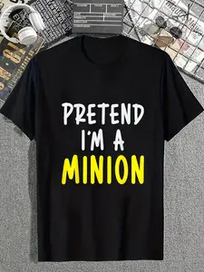 100% Cotton cotton Pretend I'm A Minion Costume Party Funny Halloween Minion T-Shirt casual Fashion graphic tees for women