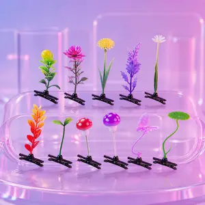 (10pc) Cute Sprout Hair Clips, Plant Hair Accessories for Rave, Festival, Party, Backpack & Hat Decoration
