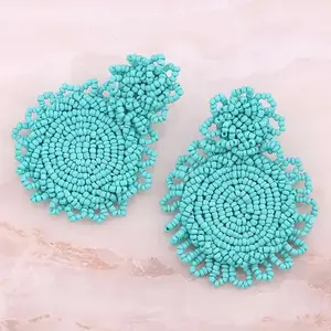 Mae K Handcrafted Oorbellen Round Beads Drop Earrings