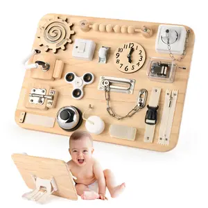 Large Busy Board for Toddlers - Montessori Wooden Sensory Toys for Kids -Fidget Toys for Autistic Children-Preschool Learning Activities - Fine Motor Skills