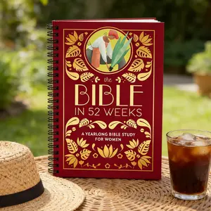 The Bible in 52 Weeks for Women: A Yearlong Spiral-Bound Bible Study Workbook – Guided Weekly Scripture Reflections, Prayer Prompts & Spiritual Growth Exercises, Featuring an Elegant Burgundy & Gold Floral Gardening Cover, Perfect for Christian Women to D