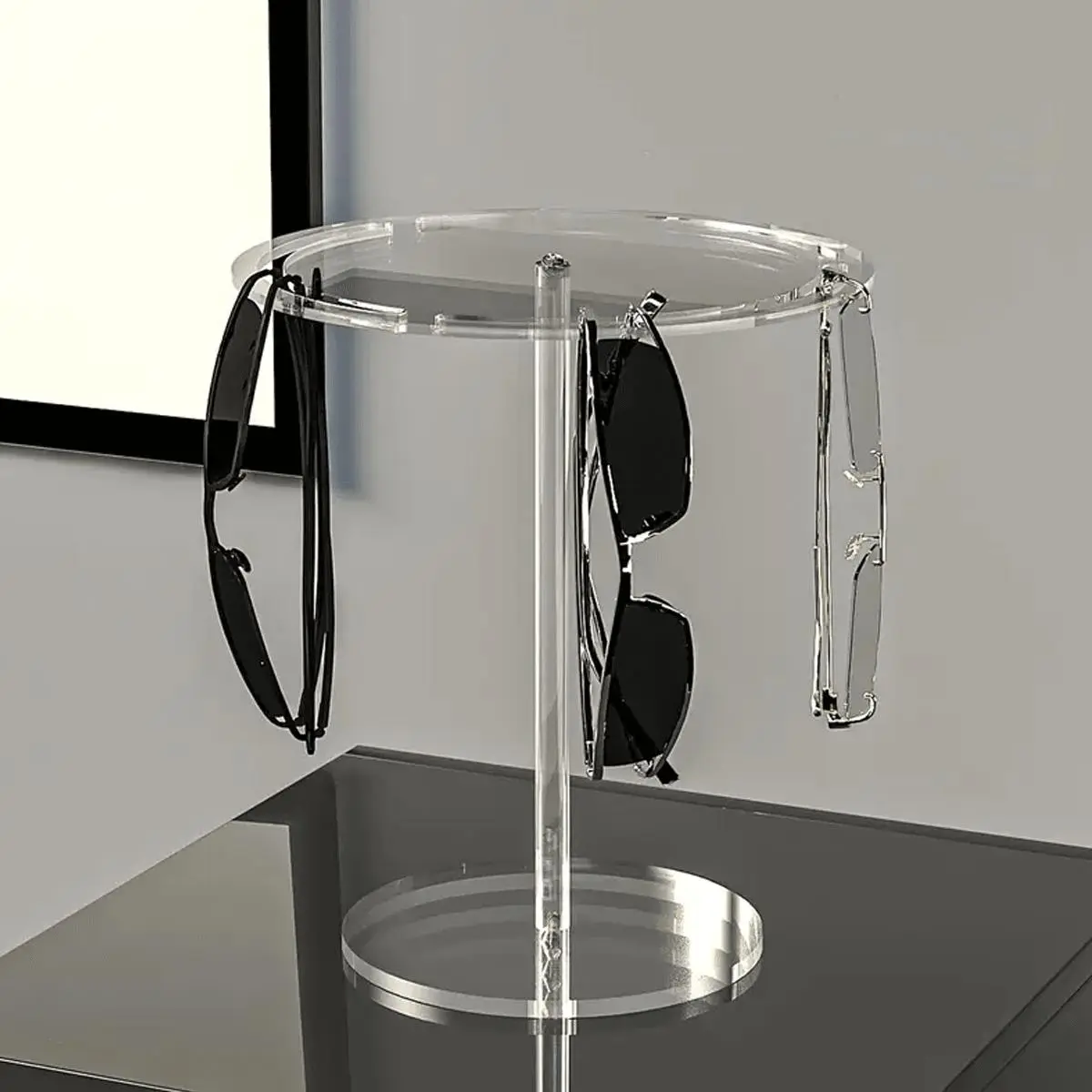 Acrylic Glasses Display Rack, Acrylic Display Risers, Acrylic Organizers, 1 Count Tabletop Glasses Organizer, Stylish Glasses Organizer for Home and Retail Use, Clear Display Stand, Display Holder