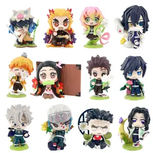 Set of 6 Anime Figures Set, Anime Stuff Assembled Action Figurine Toy Set for Nezuko Shinobu Tanjirou Inosuke Giyuu Fan Collection