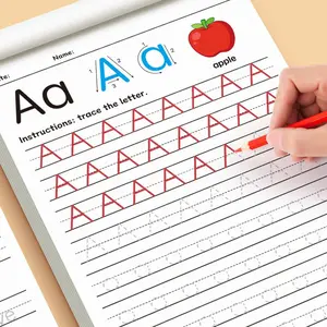 32 page ABC letter tracking book, fun coloring practice notebook, children's pen control training, ABC Learning & Handwriting Practice for kids, Help Kids Learn to Write Letters Easily