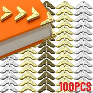 100Pcs Scrapbooking Albums Corner Protectors Menus Folders Card File Menu Metal Books Corner Protectors Crafts Decoration Wholesale